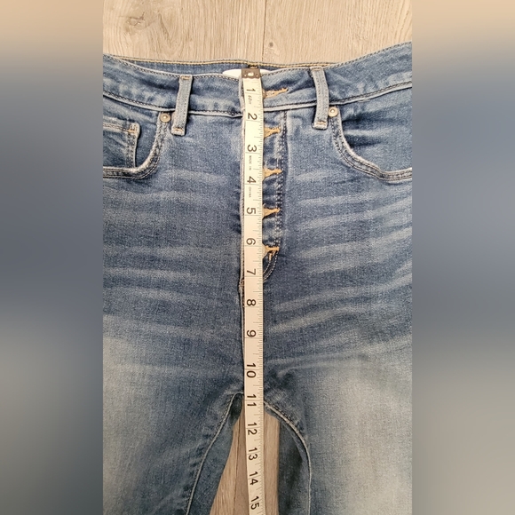 LOFT The Curvy Skinny High-Waist Five Button Frayed Blue Jeans, Women's 26 / 2 - Picture 7 of 16